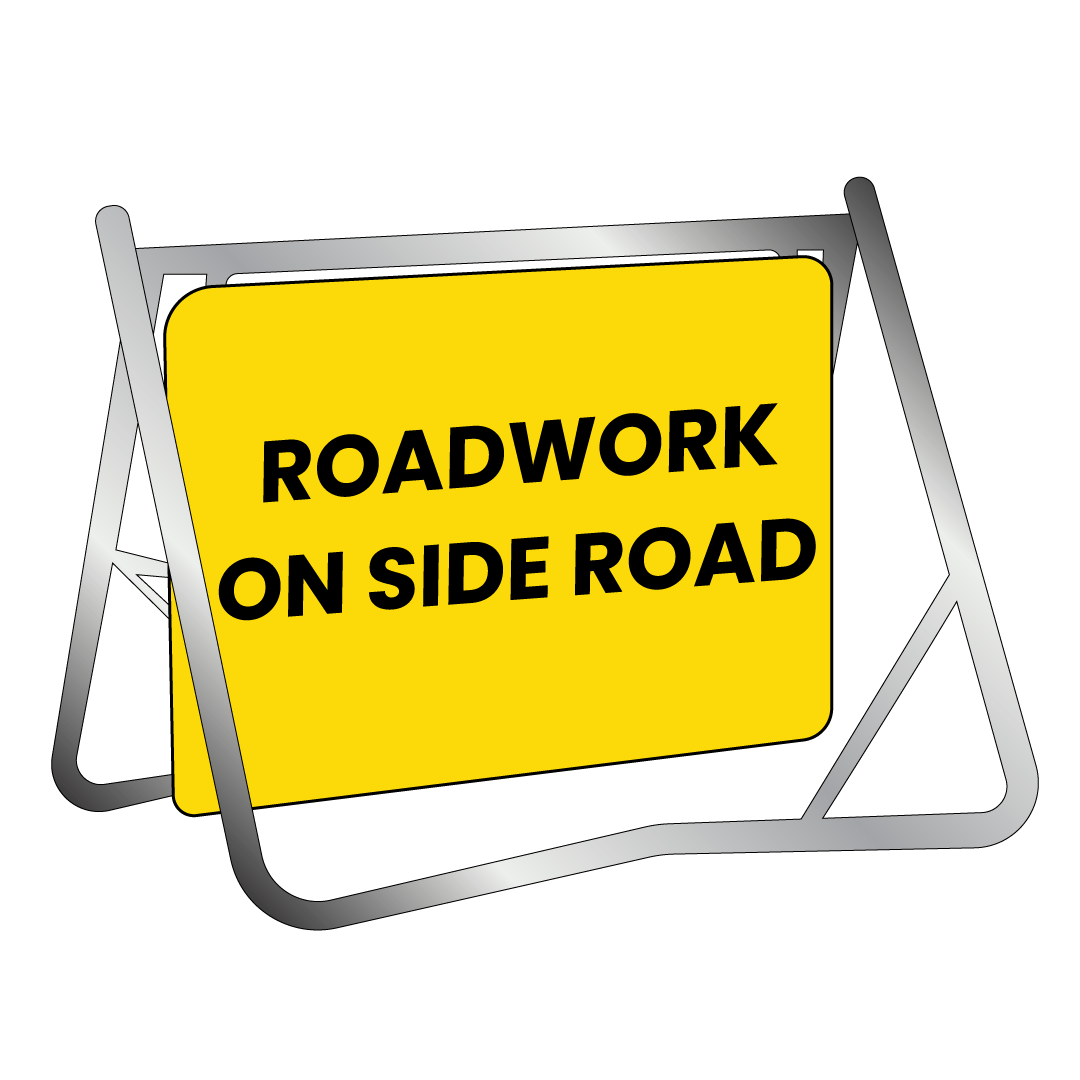 Swing Stand & Sign -  Roadwork on Side Road
