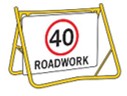 Swing Stand & Sign -  40 Roadwork Speed sign