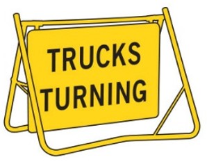 Swing Stand & Sign -  Trucks Turning