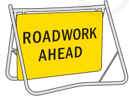 Swing Stand & Sign -  Roadwork Ahead